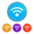 Wifi icon flat design round buttons set illustration design Royalty Free Stock Photo