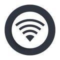 Wifi icon flat vector round button clean black and white design concept isolated illustration Royalty Free Stock Photo