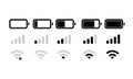 Phone bar status Icons, battery Icon, wifi signal strength. Vector for phone Royalty Free Stock Photo