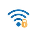 Wifi icon. wifi locked sign