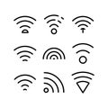 Wifi icon or logo isolated sign symbol vector illustration Royalty Free Stock Photo