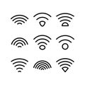 Wifi icon or logo isolated sign symbol vector illustration Royalty Free Stock Photo