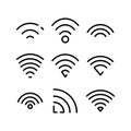 Wifi icon or logo isolated sign symbol vector illustration Royalty Free Stock Photo