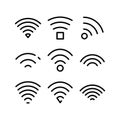 Wifi icon or logo isolated sign symbol vector illustration Royalty Free Stock Photo