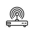 Black line icon for Wifi, router and electronic Royalty Free Stock Photo