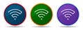 Wifi icon silky smart flat round buton set illustration