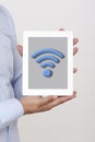 Wifi Icon on the Tablet Royalty Free Stock Photo