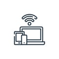 wifi icon vector from digital learning concept. Thin line illustration of wifi editable stroke. wifi linear sign for use on web Royalty Free Stock Photo