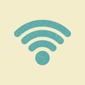 WIFI icon vector, wireless internet sign. Flat icon in retro style. Royalty Free Stock Photo