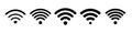Wifi icon or wi fi symbol of signal wave vector logo free public internet access hot spot