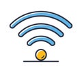 Wifi icon. Wireless icon isolated on white background. Design elements color. Royalty Free Stock Photo