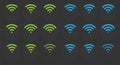 Wifi icons set, wireless signs