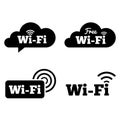 Wifi icons. Wifi symbols. Wireless cloud icons.