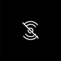 Wifi internet connected disconnected icon isolated on dark background
