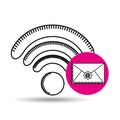 Wifi internet email concept mail graphic Royalty Free Stock Photo