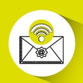 Wifi internet email concept mail graphic Royalty Free Stock Photo