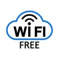 Wifi internet icon sign, free wifi zone Ã¢â¬â vector