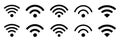 Wifi internet icons sign set, wifi icon collection in various shapes with rounded and sharp corners Ã¢â¬â vector