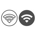 Wifi internet line and glyph icon. Wireless network signal coverage symbol, outline style pictogram on white background Royalty Free Stock Photo