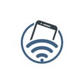 Wifi internet and mobile logo design. Royalty Free Stock Photo
