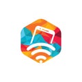 Wifi internet and mobile logo design. Royalty Free Stock Photo