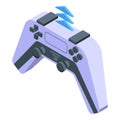 Wifi joystick icon isometric vector. Gamer league