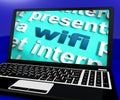 Wifi Laptop Shows Internet Hotspot Wi-fi Access Or Connection