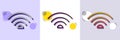 Wifi line icon. Wi-fi internet sign. Halftone dotted pattern. Vector