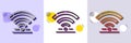 Wifi line icon. Wireless internet sign. Hotel service. Halftone dotted pattern. Vector