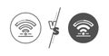 Wifi line icon. Wireless internet sign. Hotel service. Vector