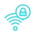 Wifi lock color line icon