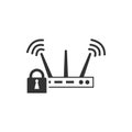 Wifi lock, security vector icon. Security vector icon