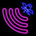 Satellite internet icon communication concept neon glowing sign