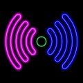 Wifi neon symbol logo cyberpunk