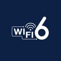 Wifi 6 logo design vector icons. WI-FI 6.