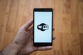 Wifi logo on smartphone screen