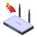 Wifi lost connection icon isometric vector. Internet error Royalty Free Stock Photo