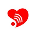 wifi love logo Vector. Heart shape and wifi sign Logo symbol Concept illustration Royalty Free Stock Photo