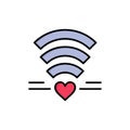 Wifi, Love, Wedding, Heart  Flat Color Icon. Vector icon banner Template Royalty Free Stock Photo