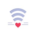 Wifi, Love, Wedding, Heart  Flat Color Icon. Vector icon banner Template Royalty Free Stock Photo