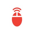 Wifi Mouse Red Icon On White Background. Red Flat Style Vector Illustration Royalty Free Stock Photo