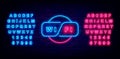 Wifi neon signboard. Multicolored internet emblem for cafe and bar. Shiny blue and pinl alphabet. Vector illustration