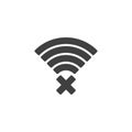 Wifi network is not available vector icon