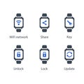 WiFi network, Share, Key, Unlock, Lock, Update, icon Royalty Free Stock Photo
