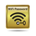 WiFi Password Gold Frame Icon Button Royalty Free Stock Photo