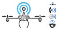WiFi Repeater Drone Web Vector Mesh Illustration