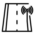 Wifi road sensor icon outline vector. Car autonomous