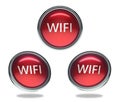 Wifi glass button Royalty Free Stock Photo