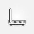 WiFi Router or ADSL modem vector concept line icon Royalty Free Stock Photo