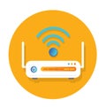 Wifi router flat Icon design